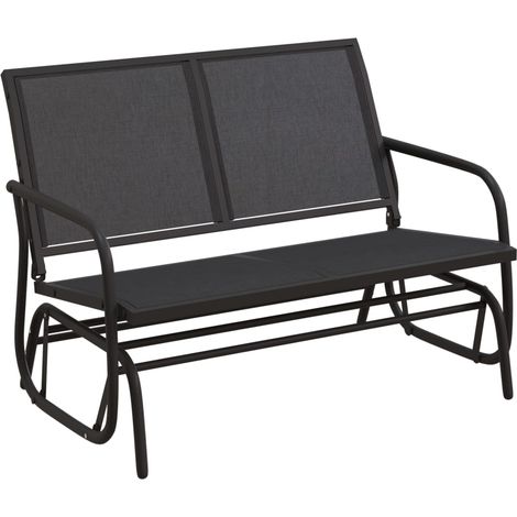 Garden Glider Bench Black 120.5x76x86.5 cm Textilene&Steel vidaXL (1/5)