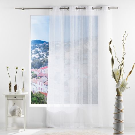 Panneau a oeillets 140 x 240 cm voile sable salina Blanc (1/3)