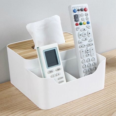 Boîte De Rangement Pour Bureau - Support Pour Produits De Soins De La Peau Et Cosmétiques - En PP Et Bois - Pour Salle De Bain Et Table De Maquillage - 1 Pièce (1/5)
