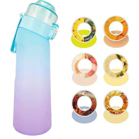 Gourde parfumée - Gourde à eau parfumée - Gourde - Comprend 6 capsules - 650 ml - Tritan - Sans BPA - Kit de démarrage - Ananas - Citron - Cola - Boisson énergisante - Pêche - Orange