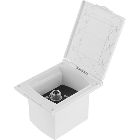 1/2-Zoll-Anschluss für Außenduschboxen (weiß) für Wohnwagen, Wohnmobile, Boote und Reisemobile (ohne Duschschlauch/Duschkopf) (1/5)