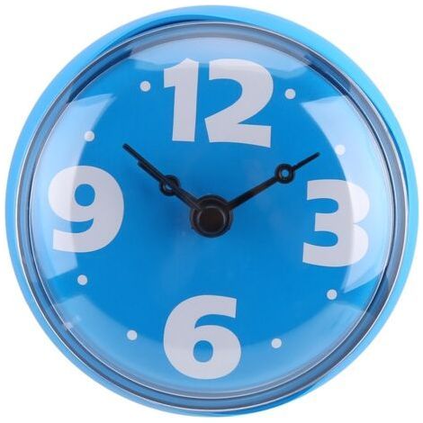 Waterproof Suction Wall Mounted Window Mirror Bath Shower Clock Bathroom Accessories Blue (1/5)