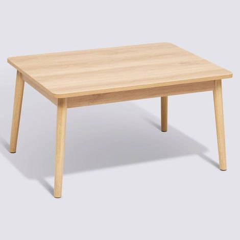 Table basse rectangulaire coloris effet bois naturel - Longueur 78 x largeur 58 x Hauteur 42 cm (1/3)