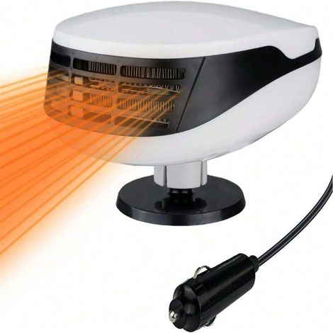 Tragbare Autoheizung (12 V, 150 W), 2-in-1-Windschutzscheibenenteiser mit Heiz- und Kühlventilator, 360°-Drehfuß, schnelle Innenraumheizung (1/5)