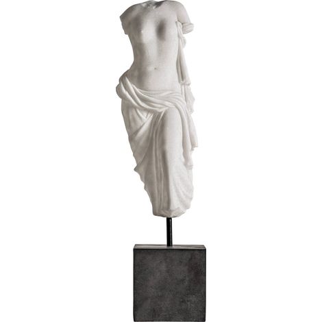 Sculpture contemporaine en résine blanche finition vieilli - Blanc vieilli contemporain (1/3)