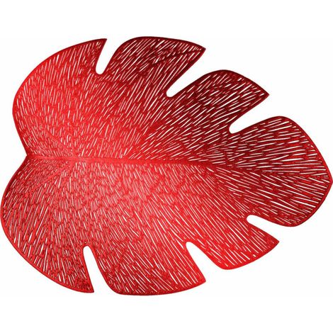 Set de Table Rond Ajouré "Flamboyant" 36x46cm Rouge