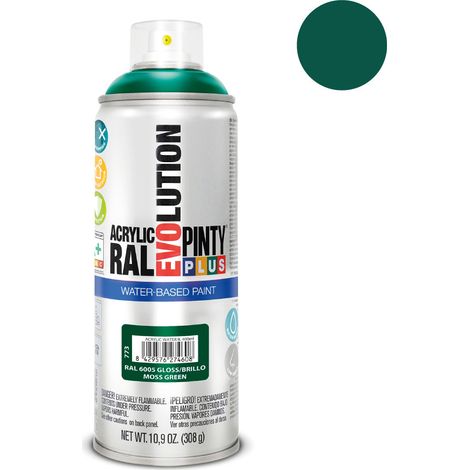 Pintura en aerosol Pintyplus Evolution a base de agua 520cc Ral 6005 Verde Musgo