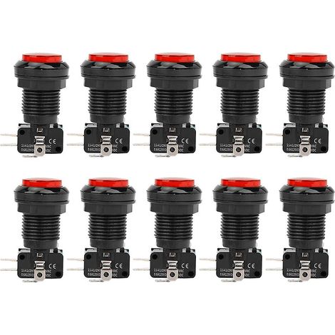 Interrupteur à bouton-poussoir 250 V à réarmement automatique pour consoles de jeux et machines à pinces. Fournitures industrielles avec fonction de réarmement automatique. (1/5)