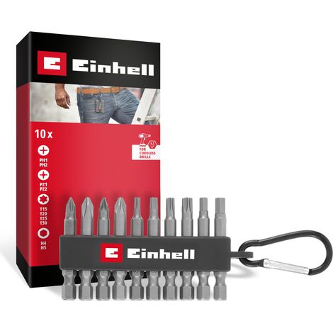 Einhell Karabiner Bit Set 10tlg 118623 Bit-Set 1/4" (6.3 mm), PH, PZ, TORX, Sechskant (1/5)