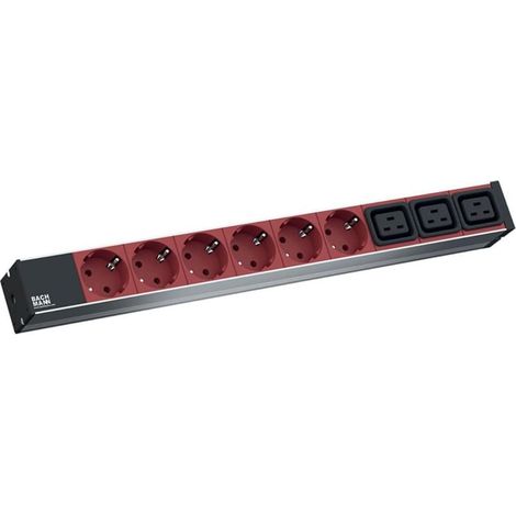 Bloc d'alimentation Bachmann alu 1he 6 prises Schuko 3 prises C19 (1/2)