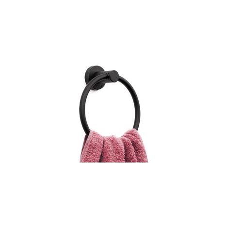 Anneau Porte-Serviettes Noir Mat Porte-essuie-Mains Moderne pour Mur de Salle de Bain Acier Inoxydable SUS304 Noir Mat (1/5)