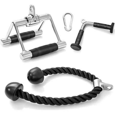 Kit d'Accessoires pour Machine de Musculation à Câble Accessoires de Traction Poignée à Pression en Forme de V Corde Triceps Poignée CW5844 Maison Chic (1/3)