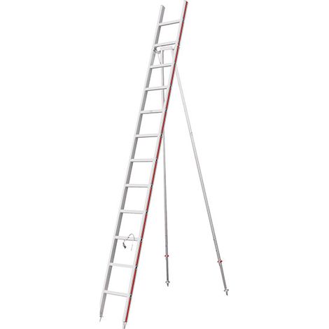 Scala agricola in alluminio con piedi regolabil - Altezza massima di lavoro : 4.67m - 3049/12