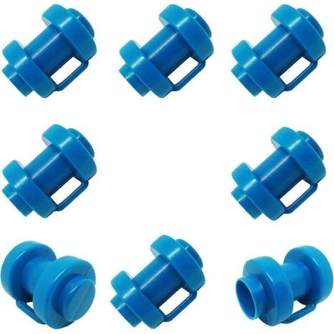 Lot de 8 Trampoline Embout de Poteau pour Les Piquets de Filet du Trampoline Ø 25 MM, Particulièrement Robustes, Résistants aux Intempéries Embouts, Filet de Sécurité Pièce de Rechange (Bleu) (1/5)