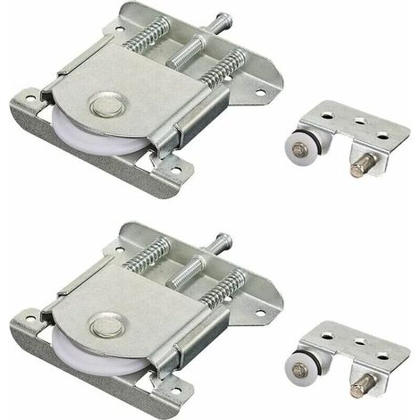 royaluxe -2 Paires Roulette Porte Coulissante Placard,Roulette de Porte Coulissante,Rouleau de Porte de Placard,Meubles Roues Coulissante,pour Armoires, Armoires, Fenêtres, Portes Coulissantes (Argent (1/5)