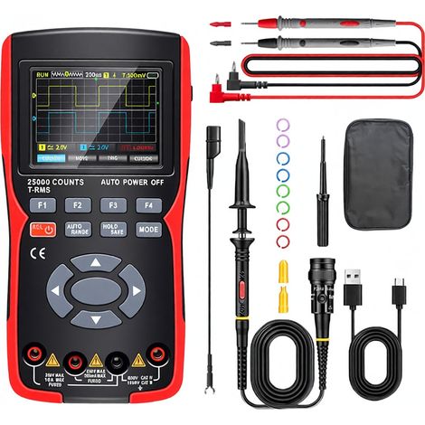 Multimètre Oscilloscope Portable 3 En 1 50MHz 280MSa/s Écran Couleur 3,5 Pouces Avec Générateur de Signal (1/5)