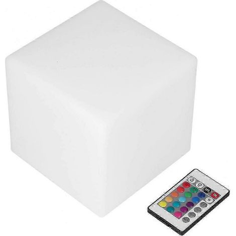 Veilleuse cubique RGBW, 16 couleurs, 4 modes, lampe LED carrée avec télécommande pour chambre ou salon (1/5)