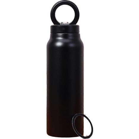 Isotherme acier inoxydable bouteille d eau avec magnétique Phone support sport double couche bouteille isotherme noir (1/5)