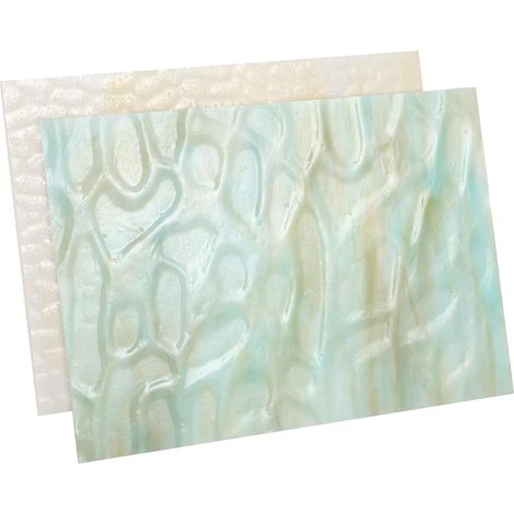 Feuilles de Verre pour Vitrail 2 Pièces Motif Ondulé Transparent 10 X 15 CM pour Création de Lampes et Mosaïques (1/5)