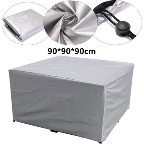 Housse de protection pour mobilier de jardin extérieur, matériau durable pour l\'extérieur, table et chaises carrées (90 x 90 x 90 cm (1/4)