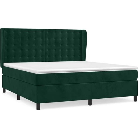 Maison Exclusive - Cama box spring con colchón terciopelo verde o (1/5)