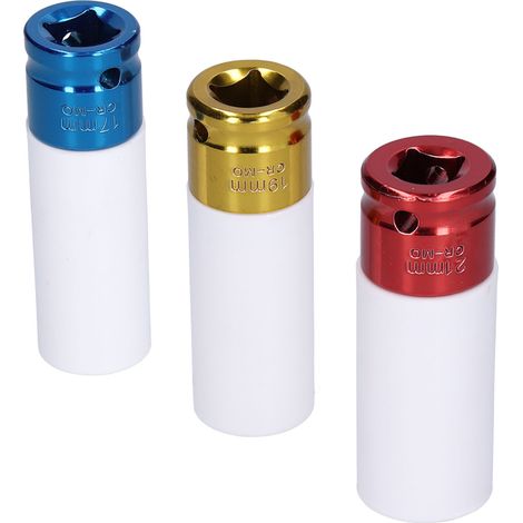 Lot de 3 manchons pneumatiques en acier au chrome-vanadium résistant aux chocs et de couleur protectrice pour pneus pneumatiques.