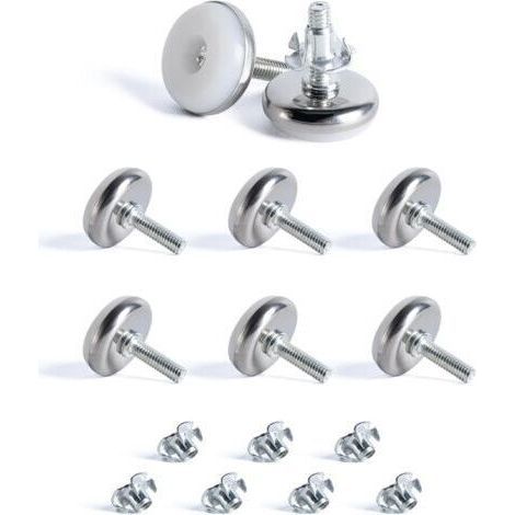 FENOPLASTICA8 pcs M6 X 28MM Pied Réglable à Base Ronde, Pieds de Nivellement, Pied Vérin Meuble à Visser, Vis de Réglage pour Pied Mise à Niveau, avec 8 Écrou à Griffes, pour Pieds de Lit Bureau Armoi (1/5)