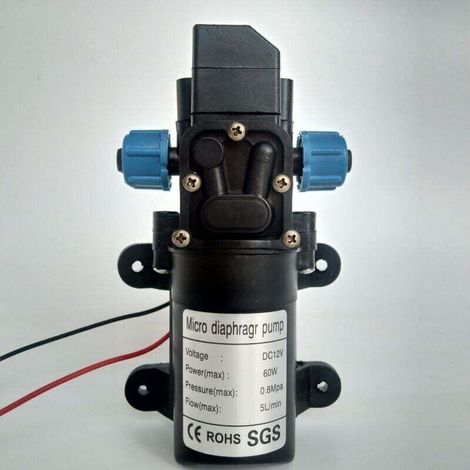 2 pièces Pompe à eau auto-amorçante, pompe sur tuyau 12v, pompe a eau 12v camping car pompe à eau haute pression à amorçage automatique 12V 115Psi avec pieds de montage en caoutchouc 5L/min Pour lavag (1/4)