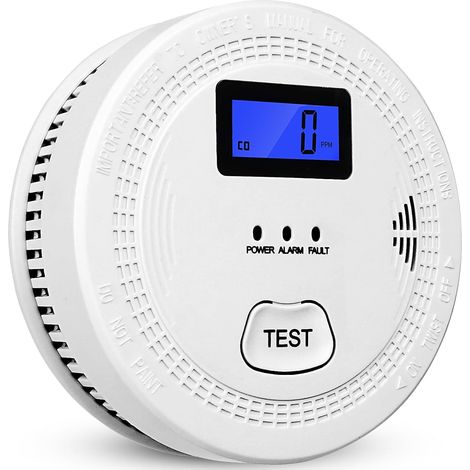 Détecteur 2-en-1 Fumée & Monoxyde de Carbone – Alarme CO à Piles, 85 dB, Écran LCD, Installation Facile (1/5)