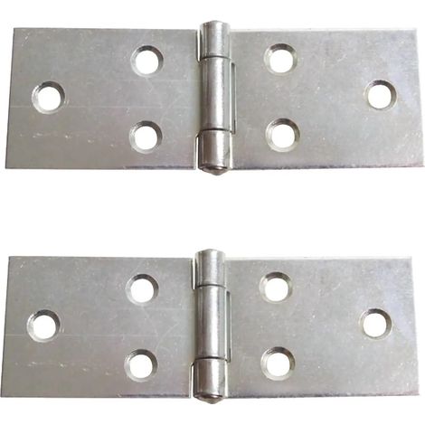 2x charnière plate acier 100x32mm meuble bois porte placard étagère cuisine (1/2)