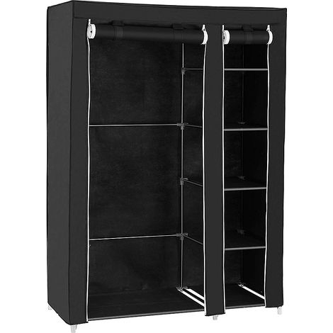 Armoire de Rangement, 2 Portes, 172 x 105 x 43 cm, Noir, Poids: 3 kg