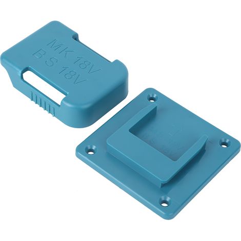 Support de montage bleu pour fixer les batteries Makita 18V, les batteries Bosch 18V et les outils électriques. (1/4)