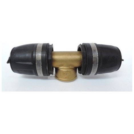 Té sortie femelle pour tube multicouche Ø 40mm F26X34 (40 x Rp 1") bi-matière laiton / PPSU plomberie TECELOGO TECE 8710408