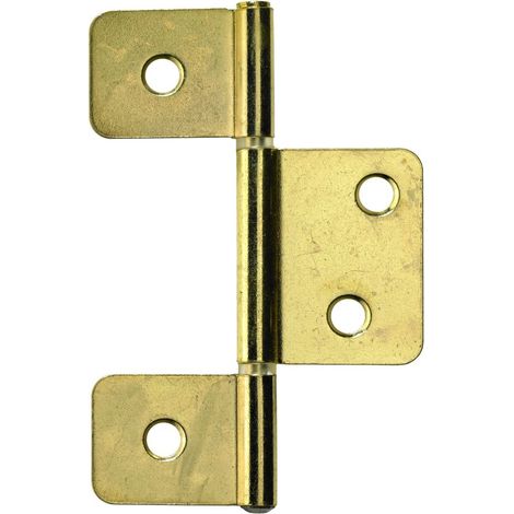 Hettich Lamellentürscharnier Stahl, vermessingt, 29 x 88 mm, 1 Stück Lamellentürscharnier
