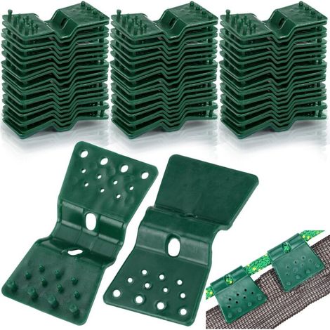 Clip de Fixation pour Brise traités Vue Anti-UV, Clips de Filet de volaille d'écran d'intimité de Tissu d'ombre pour Serre de Jardin, Résistant à l'hiver, Facile à Utiliser - Vert (50 Pièces) (1/5)