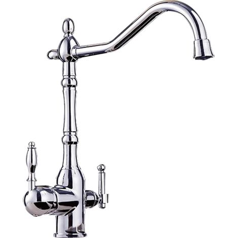 Grifo de cocina cromado agua fría osmosis 3 vías Orinoco de Valaz (1/2)