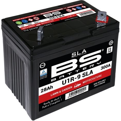 Batterie BS U1R-9 (FA) SLA 12V 28AH 195X125X176 sans entretien - à électrolyte liquide (300A) - pour tondeuse à gazon (1/2)
