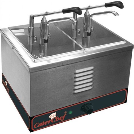 Chauffe-sauce a/dispenser double 1/4 GN - Caterchef star