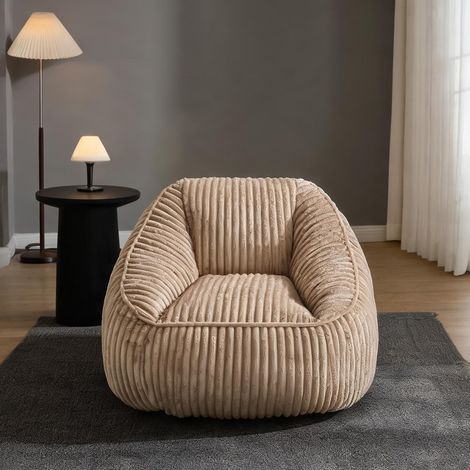 Assise lounge molletonnée 98 x 92 x 73 cm camel et marron (1/5)