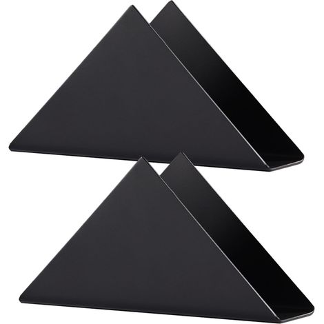 Lot de 2 porte-essuie-tout noirs en acier inoxydable pour comptoir de cuisine et table à manger