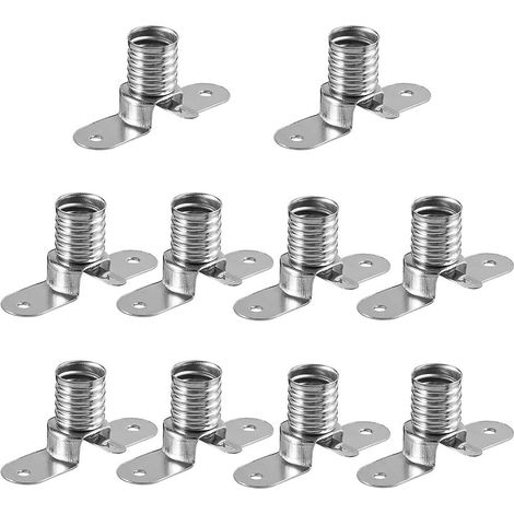 Base de zócalo de lámparas de bombillas LED E10, soportes de bombilla de montaje de tornillo de 10 piezas (1/4)