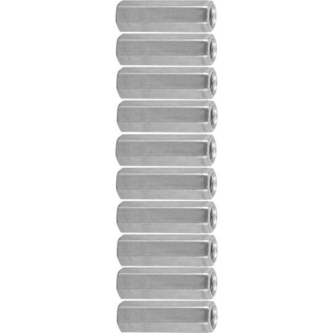 10 pièces Écrous rallonges M8 filetés, écrous manchons hexagonaux pour fixations (M8 x 40) (1/5)