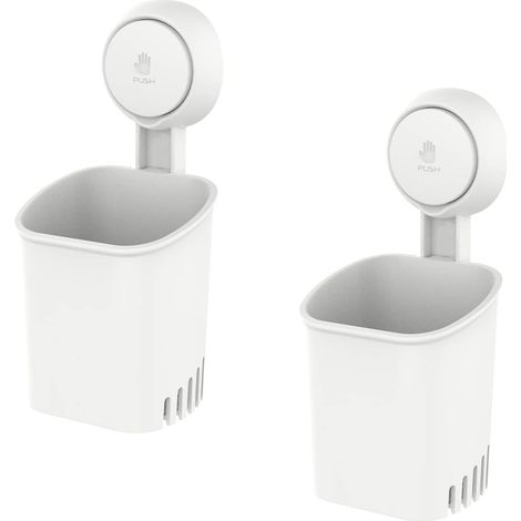 Support de brosse à dents mural à ventouse sans perçage pour salle de bain auto drainant (1/5)