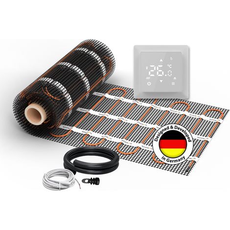 Chauffage au sol électrique pour carrelage WARMON CLASSIC 150 W/m² + Thermostat TS 100 Tactile blanc - 10 m²