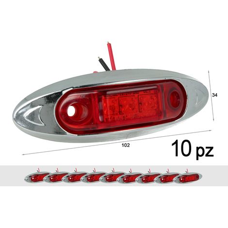 10 Pezzi Fanali Laterali LED 12V 24V Rosso Luce Ingombro Cortesia Targa Camper Barca (1/3)