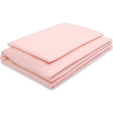Set di biancheria da letto per bambini in cotone, 2 pezzi, federa e copripiumino, 135x100 cm - rosa cipria (1/3)