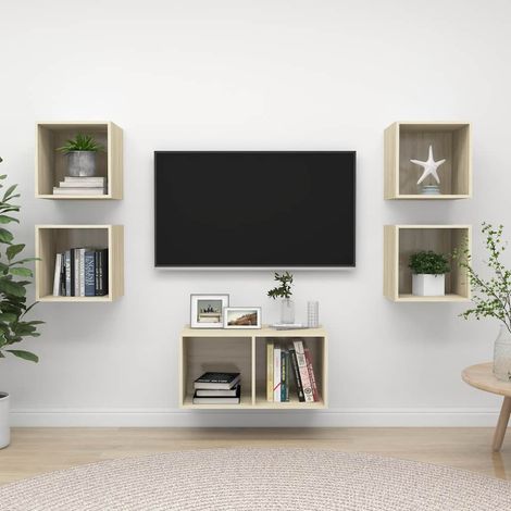 vidaXL 5 Piece TV Cabinet Set Sonoma Oak Engineered Wood (1/5)