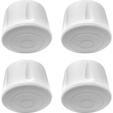 4x Tappi antiscivolo rinforzati in gomma EPDM per gambe di sedie, tavoli, sgabelli, stampelle, bastoni, diametro 40 mm, bianchi (1/3)