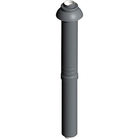 Systeme gaz d'echappement plastique Tubage toit, rouge brique, longueur sur toit 650 mm - DN 80/125