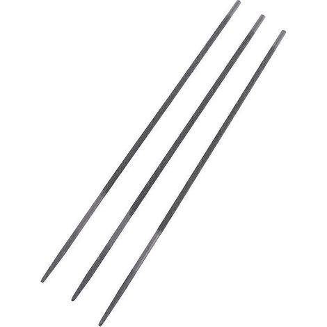 Lot de 3 limes rondes professionnelles de 4 mm pour chaîne de tronçonneuse, affûtage et limage pour le travail du bois (neuf). (1/4)